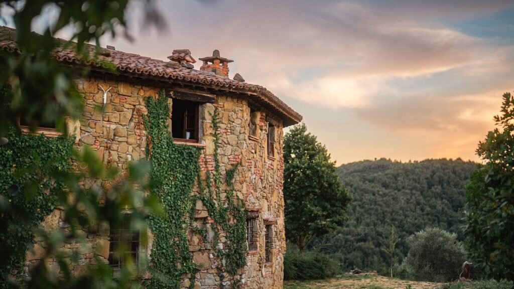 Il borgo al tramonto sulle colline nell'appartamento Il ponente, Borgo Braila, Umbria