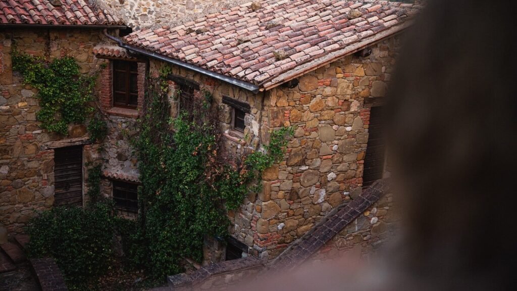 Edificio in pietra del borgo nell'appartamento Il ponente, Borgo Braila, Umbria